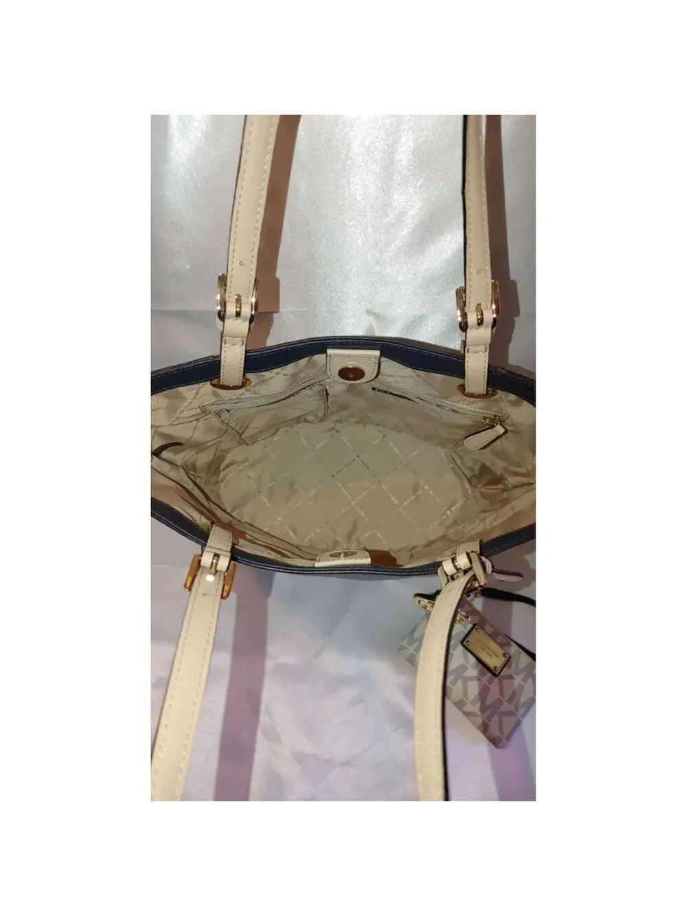 Michael Kors Saffiano Leather Tote & Wristlet in Navy
